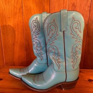 Women’s Lucchese 1883 Blue Leather Cowboy Boots